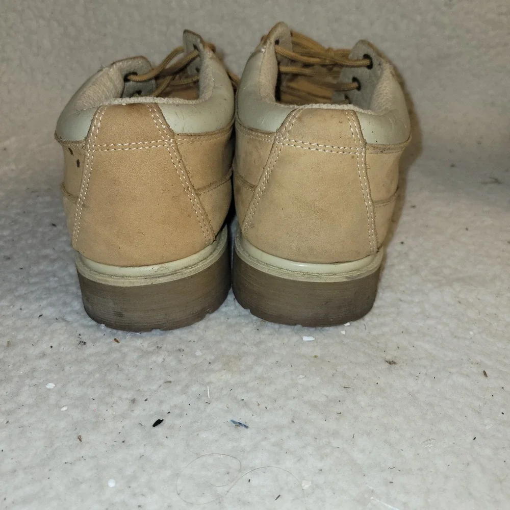 Lugz Tan Nubuck Leather Work Shoes Men's 9 Lace Up Low Ankle Boots‎